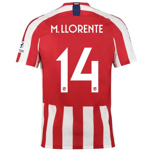 Thailand Trikot Atletico Madrid NO.14 M.Llorente 2019-20 Rote Fussballtrikots Günstig